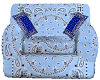 armchair - blue bandana