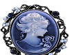 blue and white cameo