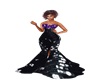 black  purple bridesmaid