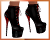 Red black spike boots
