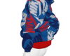 blue red coat