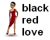 black red love dress