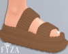F! Cozy Sandals Brown