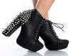 {B} Black Spiked heels