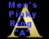 Mens A pinky ring
