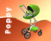 Green baby carriage w.