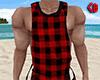 Red Plaid Tank Shirt (M)