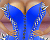 Blue LatexSpiked Corset
