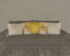 *yellow and gray sofa*