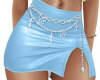 Blue PVC Skirt w Belt