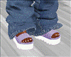 Kids Purple/White Slides