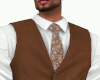 Brown Vest/Flower Tie