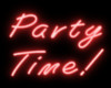 Red Party Time Neon