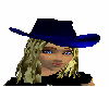 blue cowgirl hat/blonde
