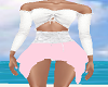 White Tops Pink Skirt