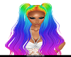 rainbow long ponytail