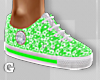 Lime White Flowered Shoe