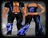 Blue Wolf Flame Pants