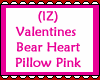 Bear Heart Pillow Pink