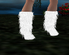 white fur boots