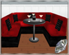 Red black square couche