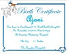 Ajani Birth Certificate