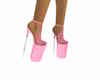 lea pink lace heels