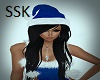 Blue Christmas Hat/Hair