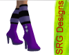 Purple boots with socks