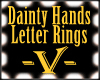 Gold Letter " V " Ring