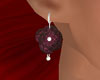 Plum rose earrings small