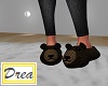 Brown Knit Bear Slippers