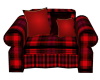 Cuddle Red Plaid Chair