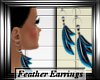 Feather Earrings /Ocean