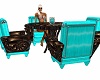 TURQUOISE BRW CHAIRS TAB