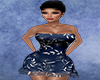 Navy Leaf Accent Dress