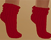 Red Knit Socks Short (F)