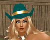 Teal & Gold Cowgirl Hat
