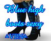 Blue high boots sexy