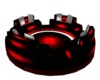 red black silver couch