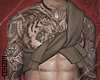 tattoo + brown shirt