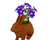 rabbit vase with flowers