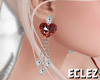Red heart earring