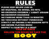 RULES WALL SIGN