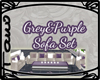 Grey & Purple Sofa Set