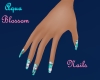 Aqua Blossom Nails
