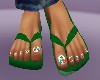 Green Flip Flops/Nails