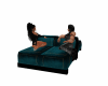 black/blue club sofa