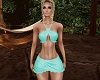 Turquoise silk bikini