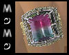 MZ Pink/Blue Sq Cut Ring